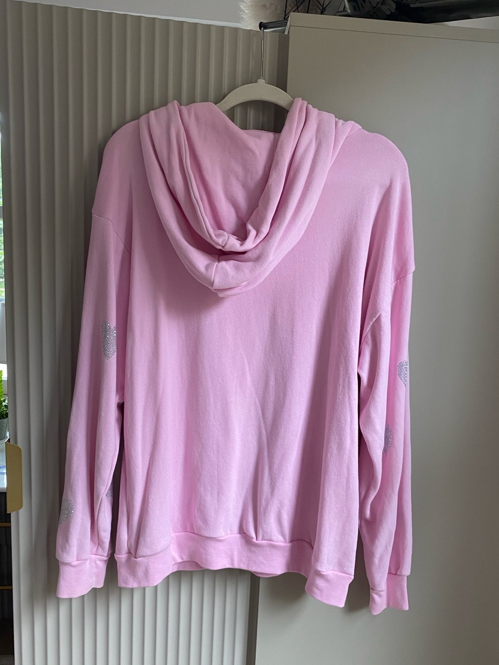 Lauren Moshi Pink Heart Skull Hoodie M - Picture 3 of 3